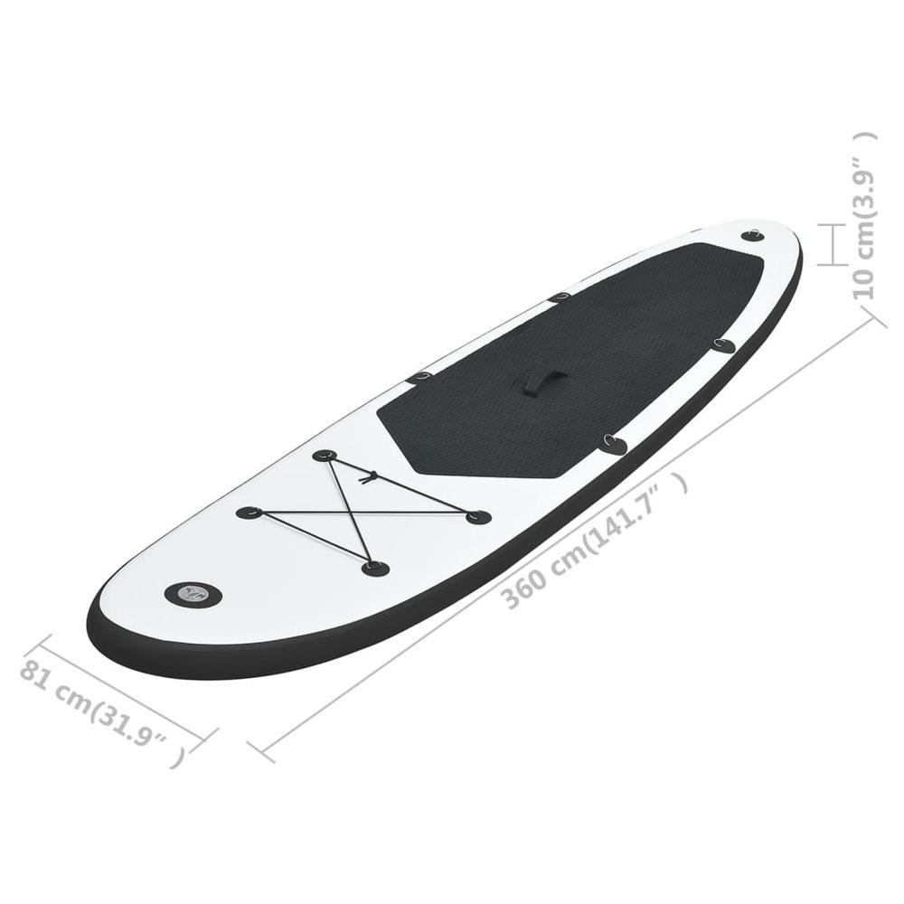 vidaXL Inflatable Stand up Paddle Board Set Black and White 2729. Picture 9