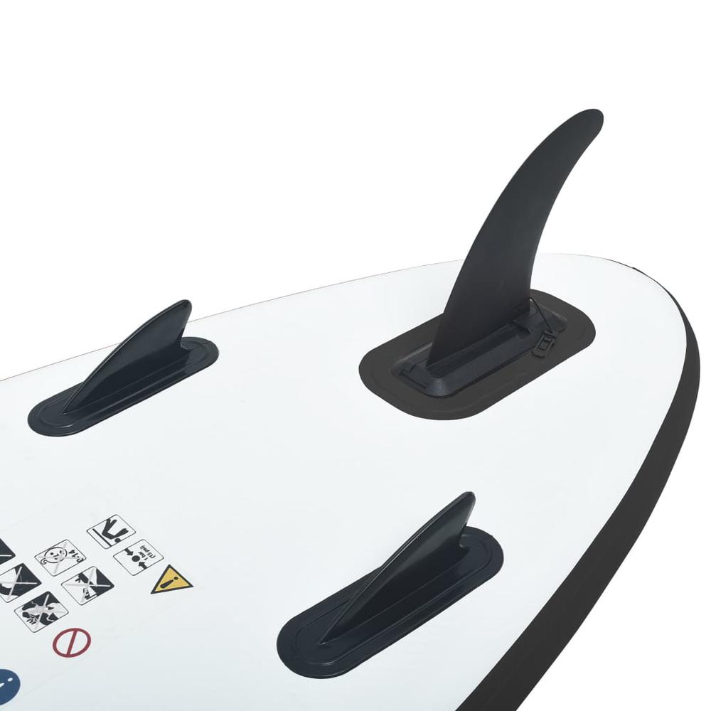 vidaXL Inflatable Stand Up Paddle Board Set Black and White 2730. Picture 7