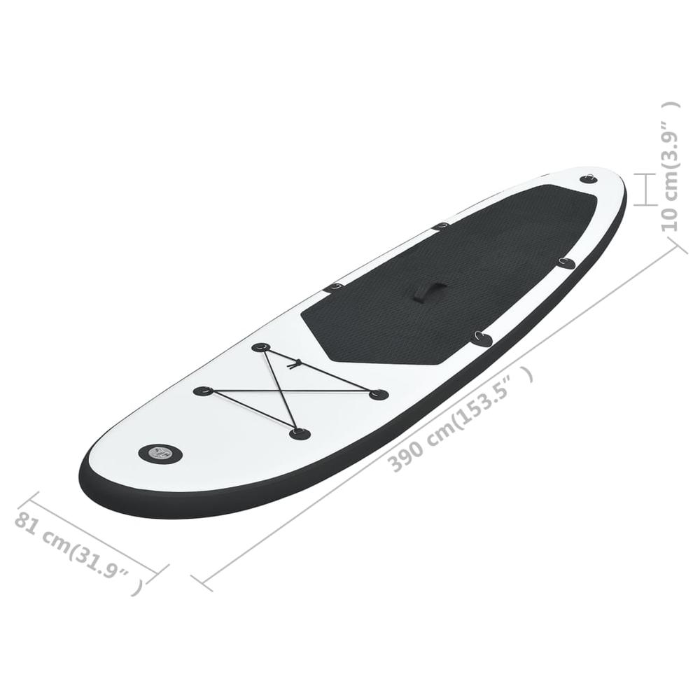 vidaXL Inflatable Stand Up Paddle Board Set Black and White 2730. Picture 9