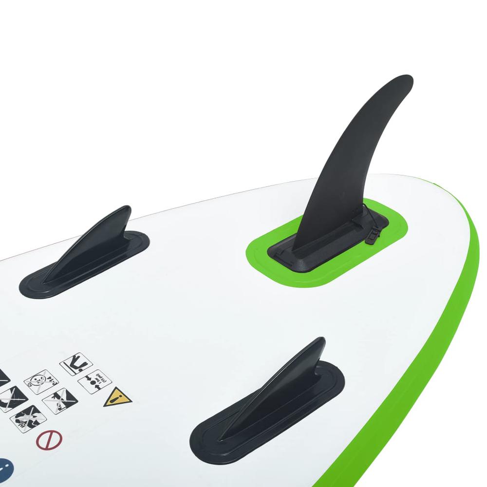 vidaXL Inflatable Stand Up Paddleboard Set Green and White 2731. Picture 5