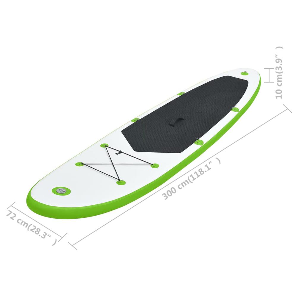 vidaXL Inflatable Stand Up Paddleboard Set Green and White 2731. Picture 9