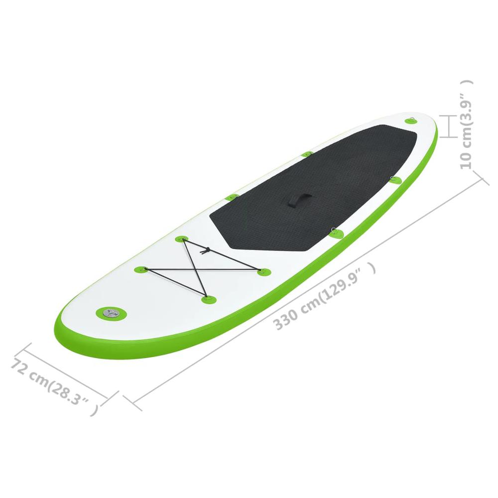 vidaXL Inflatable Stand Up Paddleboard Set Green and White 2732. Picture 9