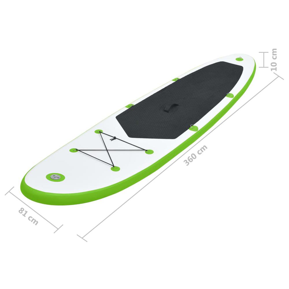 vidaXL Inflatable Stand Up Paddle Board Set Green and White 2733. Picture 9