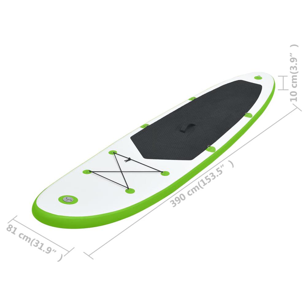 vidaXL Inflatable Stand Up Paddle Board Set Green and White 2734. Picture 9