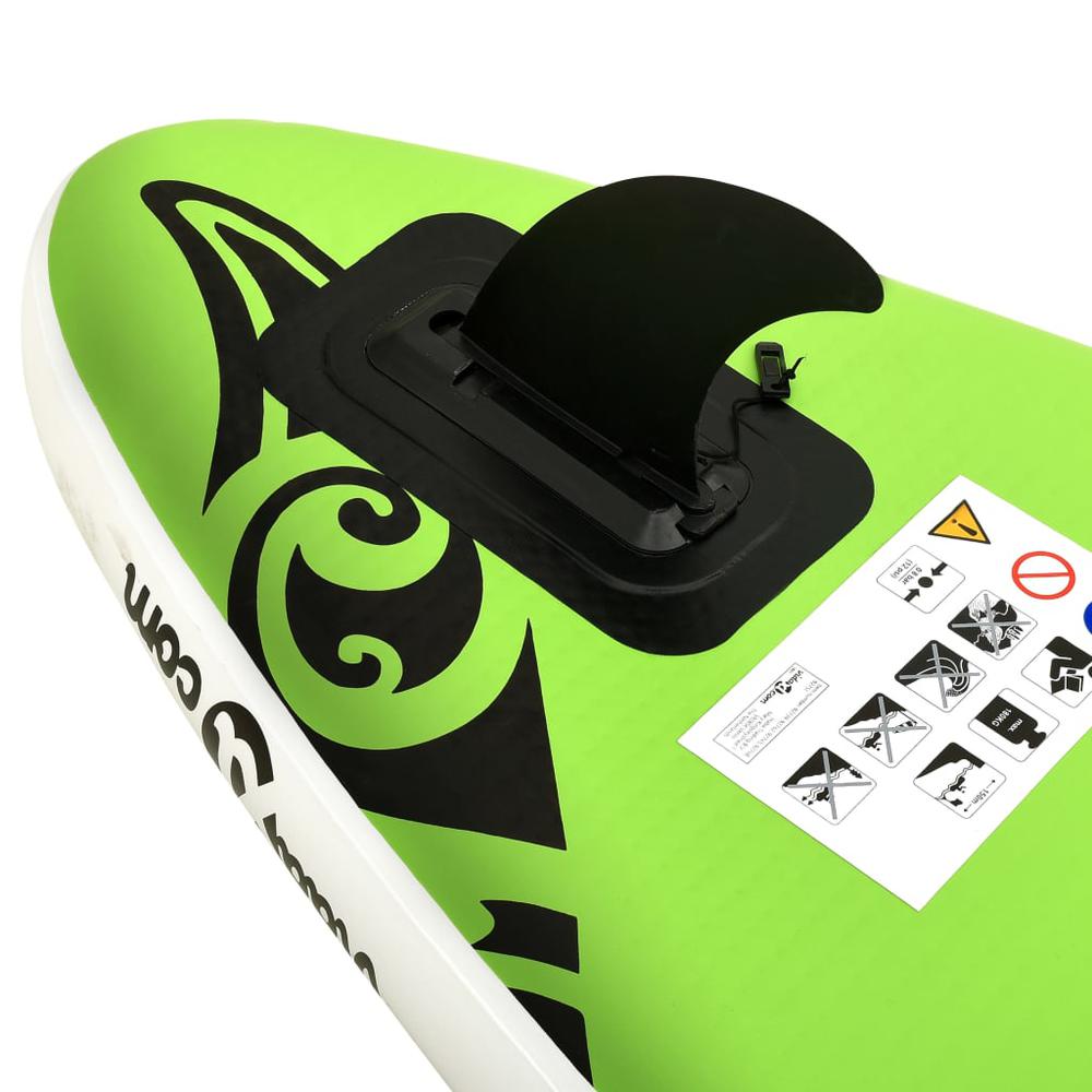 vidaXL Inflatable Stand Up Paddleboard Set 120.1"x29.9"x5.9" Green 2740. Picture 7