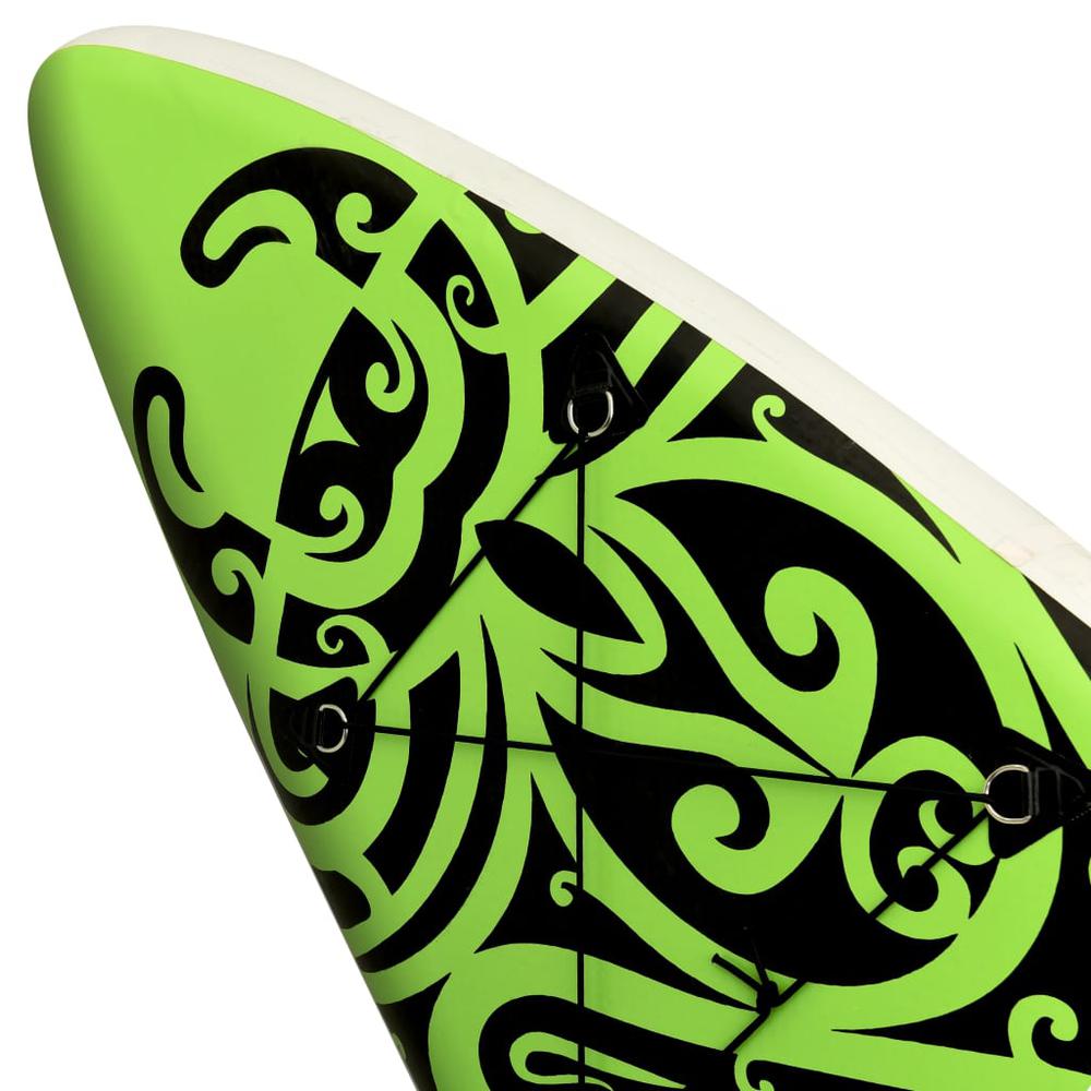 vidaXL Inflatable Stand Up Paddleboard Set 120.1"x29.9"x5.9" Green 2740. Picture 9