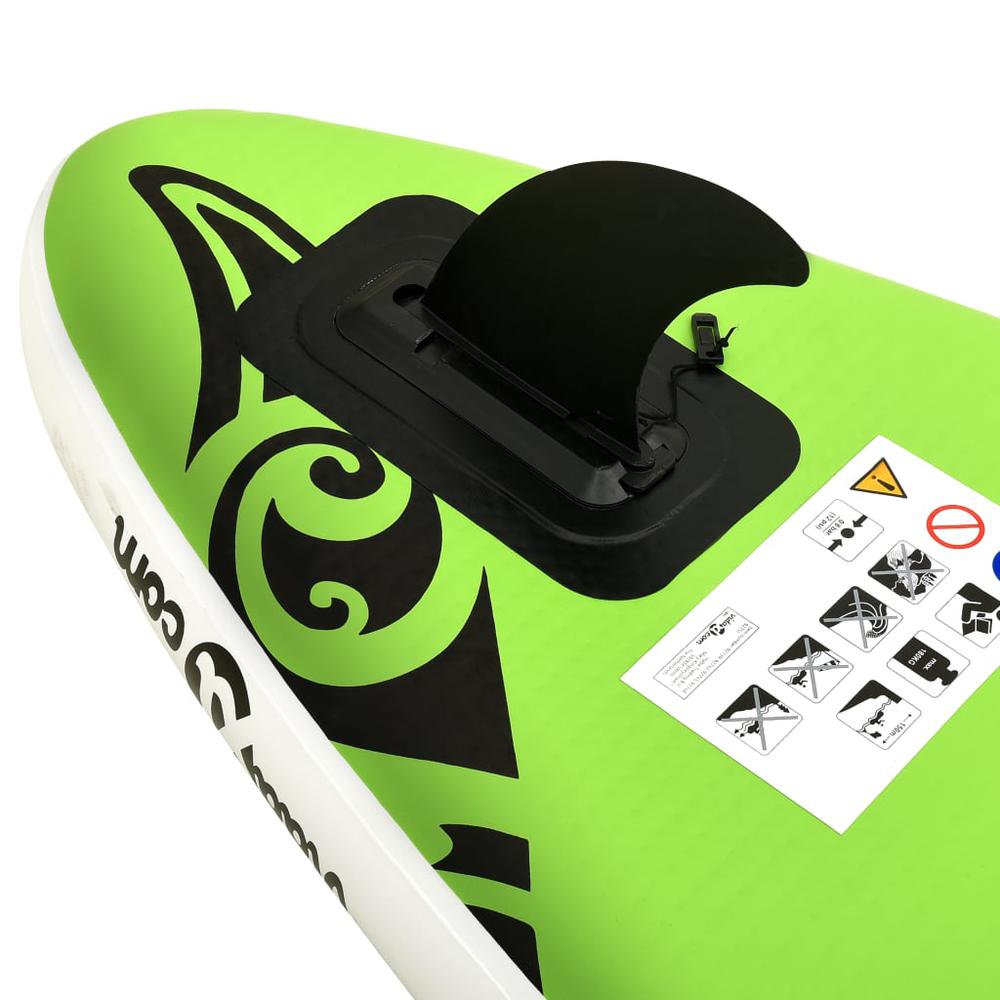 vidaXL Inflatable Stand Up Paddleboard Set 126"x29.9"x5.9" Green 2741. Picture 7