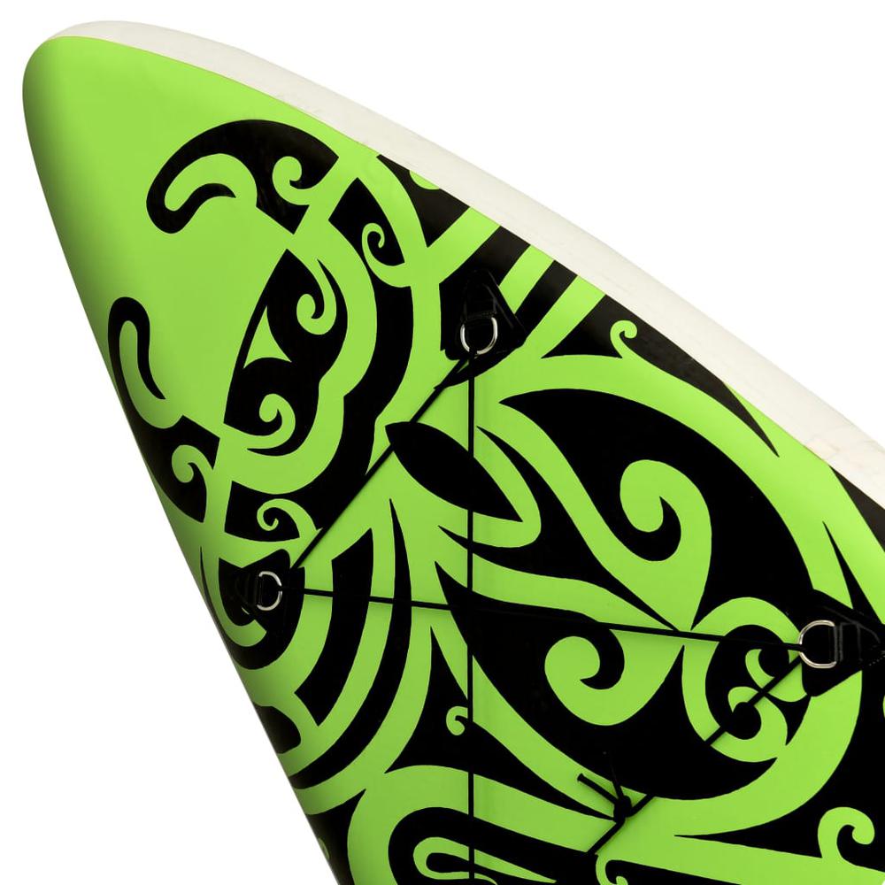 vidaXL Inflatable Stand Up Paddleboard Set 126"x29.9"x5.9" Green 2741. Picture 9