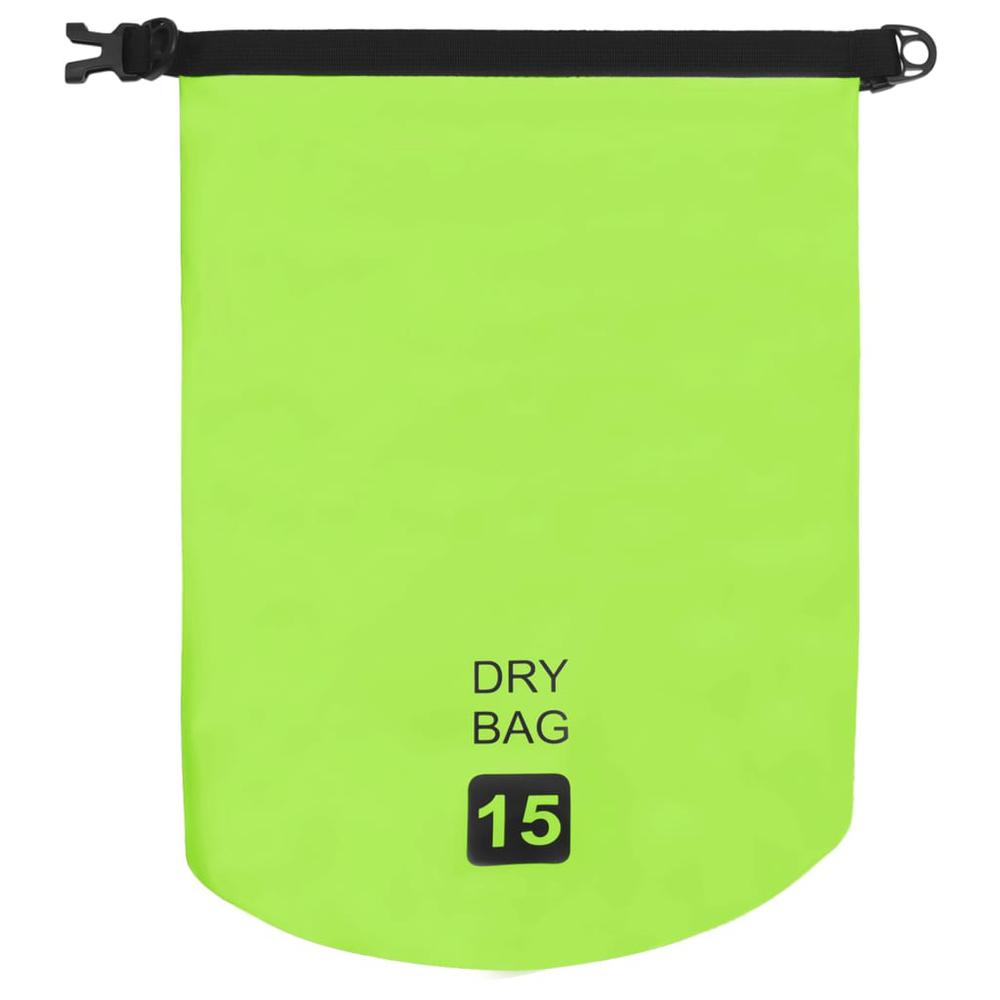 vidaXL Dry Bag Green 4 gal PVC 2781. Picture 7