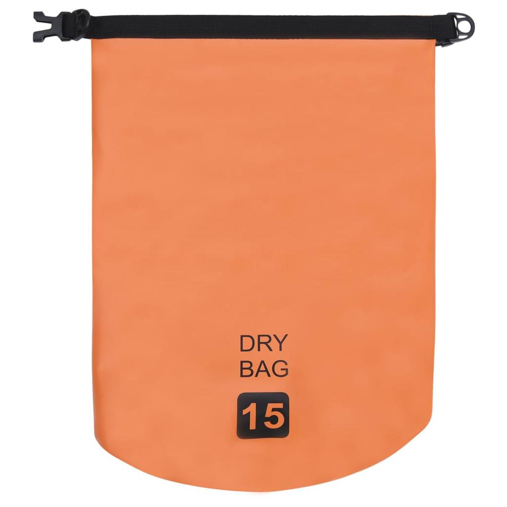 vidaXL Dry Bag Orange 4 gal PVC 2789. Picture 7