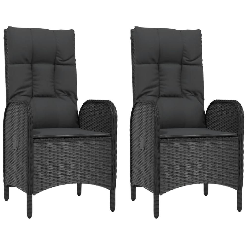 Patio Chairs 2 pcs Poly Rattan Black. Picture 1