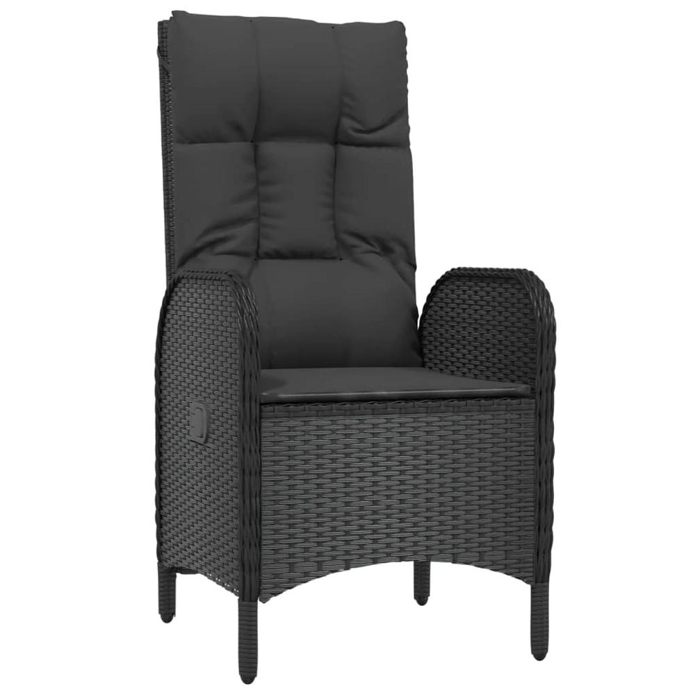 Patio Chairs 2 pcs Poly Rattan Black. Picture 2