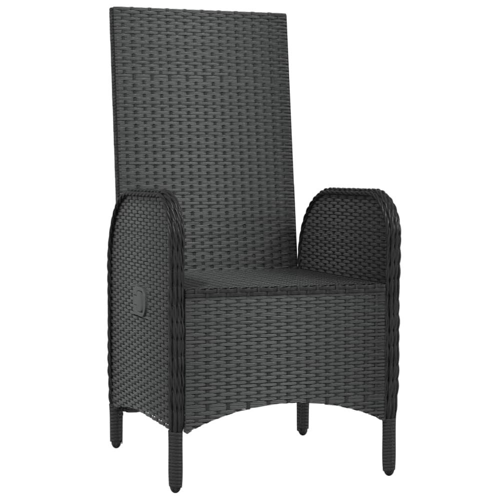 Patio Chairs 2 pcs Poly Rattan Black. Picture 3