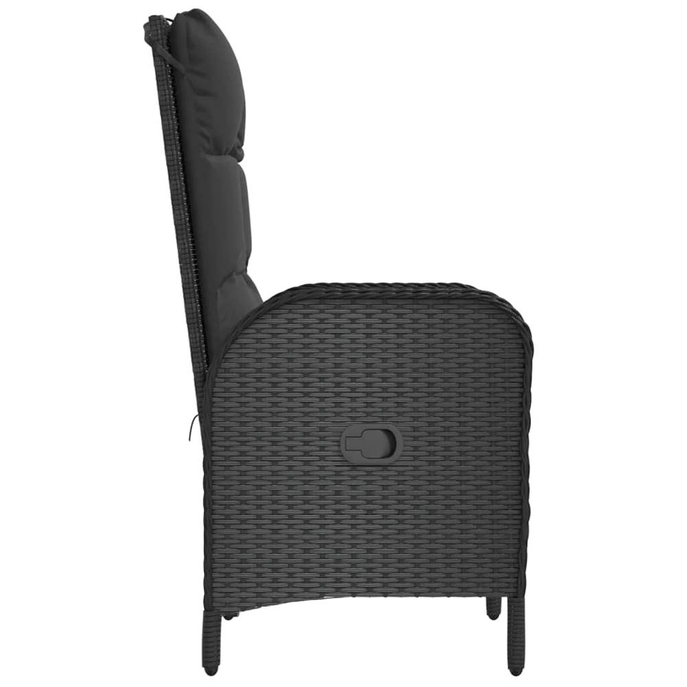 Patio Chairs 2 pcs Poly Rattan Black. Picture 5