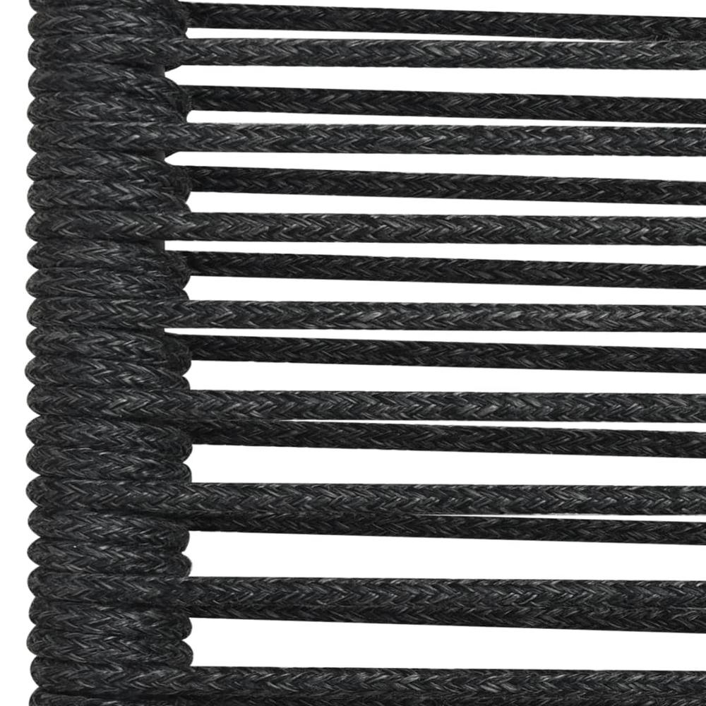 vidaXL Garden Chairs 4 pcs Cotton Rope and Steel Black, 312156. Picture 6