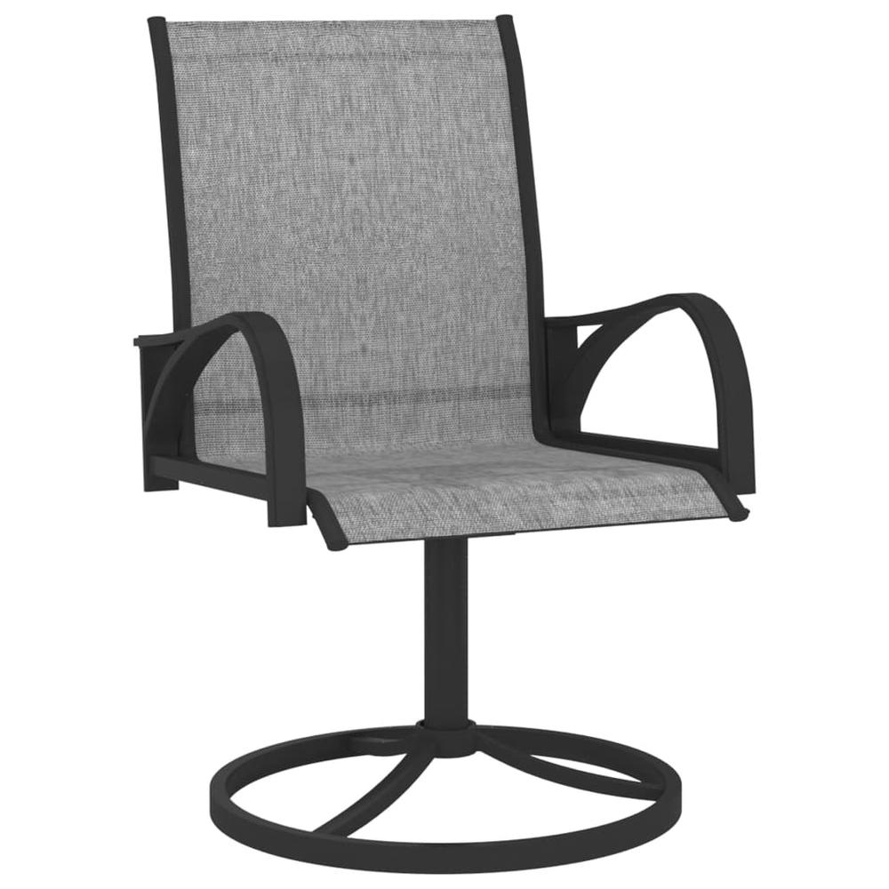 vidaXL Garden Swivel Chairs 2 pcs Textilene and Steel Gray, 312167. Picture 3