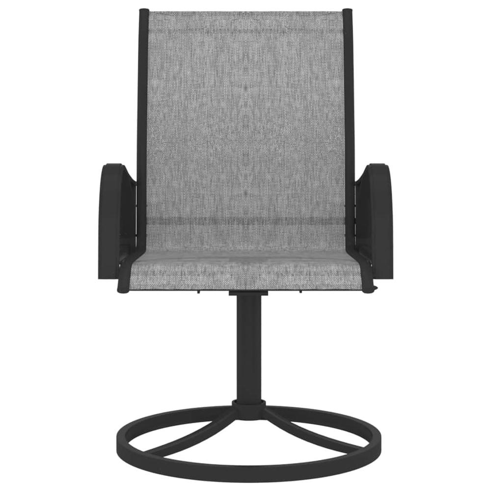 vidaXL Garden Swivel Chairs 2 pcs Textilene and Steel Gray, 312167. Picture 4