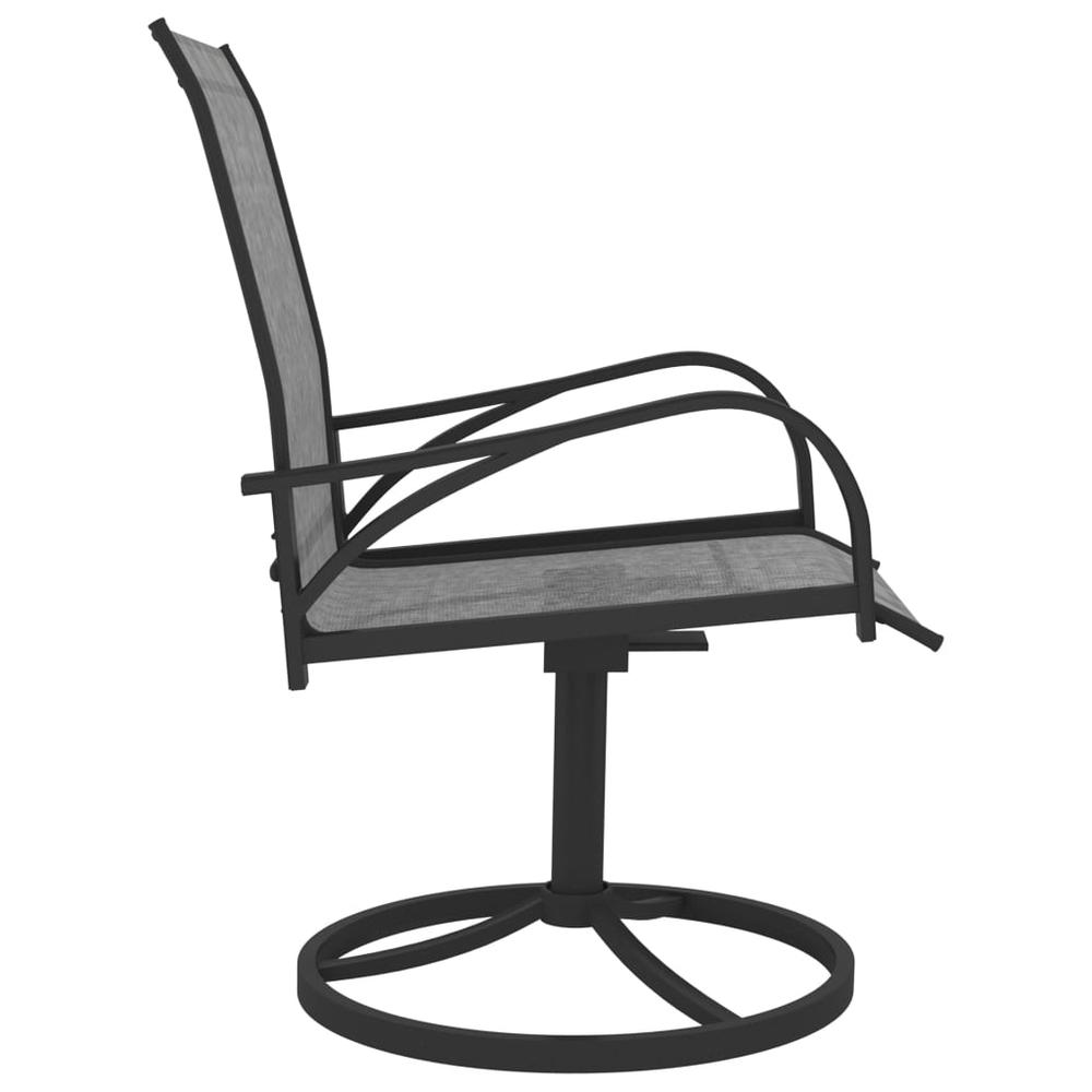 vidaXL Garden Swivel Chairs 2 pcs Textilene and Steel Gray, 312167. Picture 5