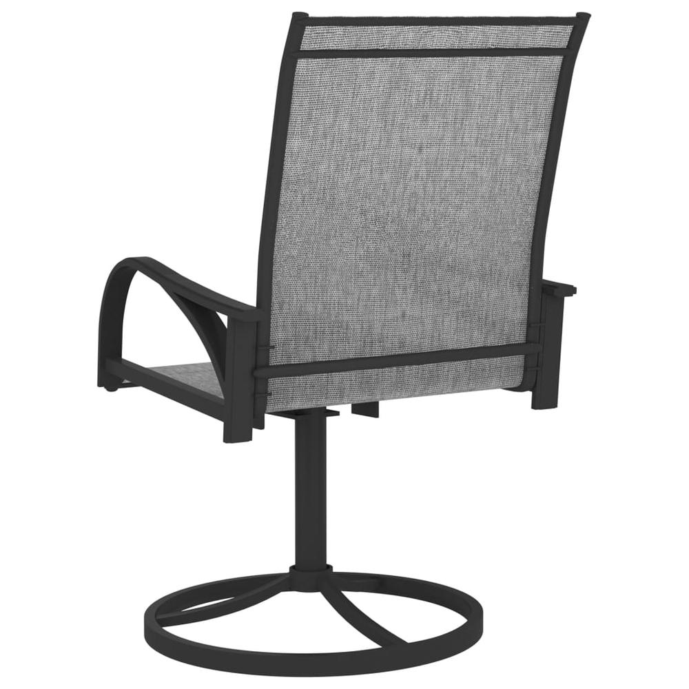 vidaXL Garden Swivel Chairs 2 pcs Textilene and Steel Gray, 312167. Picture 6