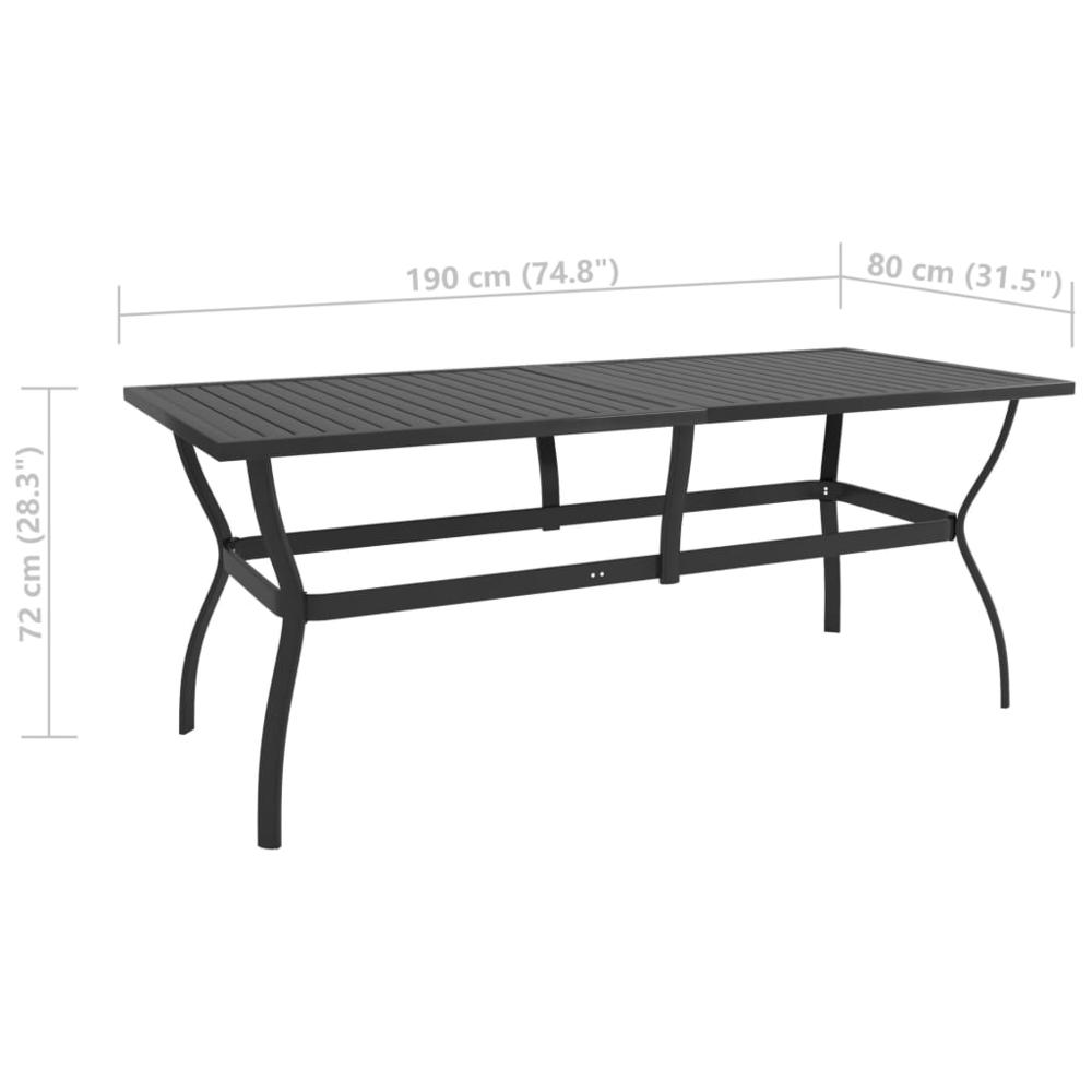 vidaXL Garden Table Anthracite 74.8"x31.5"x28.3" Steel, 312170. Picture 6