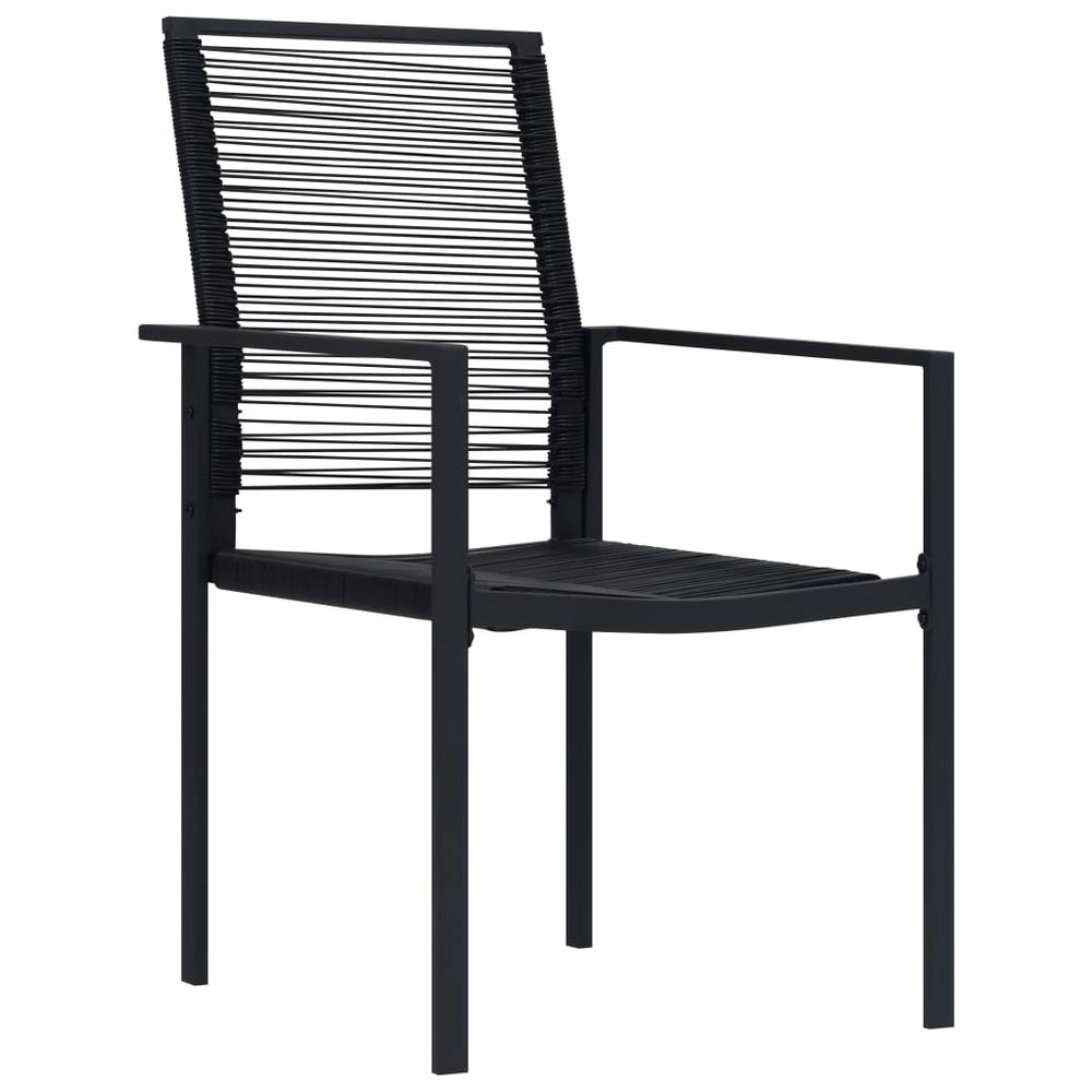 Patio Chairs 2 pcs PVC Rattan Black. Picture 1