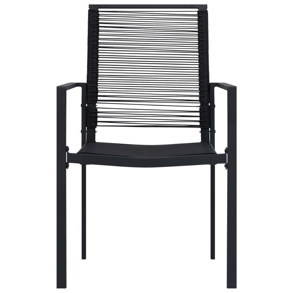 Patio Chairs 2 pcs PVC Rattan Black. Picture 2