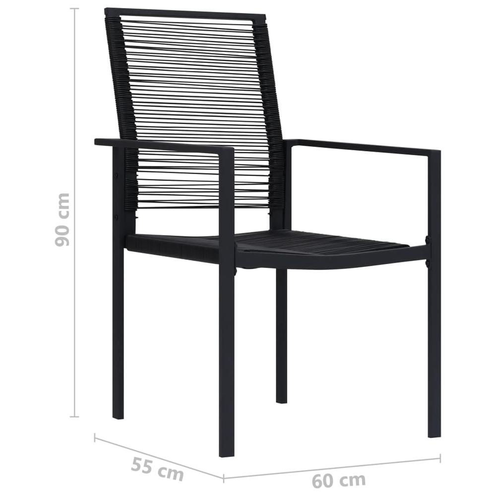 Patio Chairs 2 pcs PVC Rattan Black. Picture 7