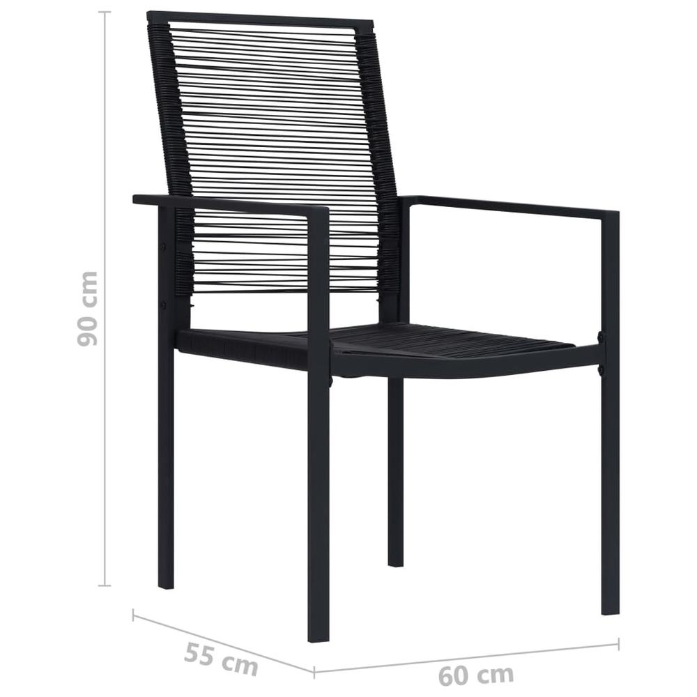 Patio Chairs 4 pcs PVC Rattan Black. Picture 7