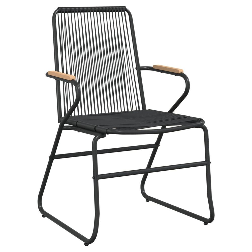 Patio Chairs 2 pcs Black 22.8"x23.2"x33.7" PVC Rattan. Picture 2