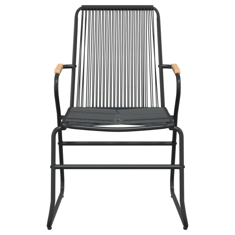Patio Chairs 2 pcs Black 22.8"x23.2"x33.7" PVC Rattan. Picture 3
