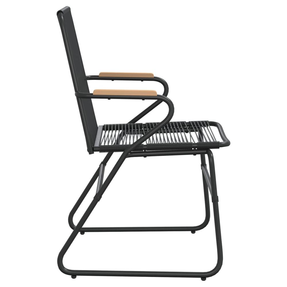 Patio Chairs 2 pcs Black 22.8"x23.2"x33.7" PVC Rattan. Picture 4