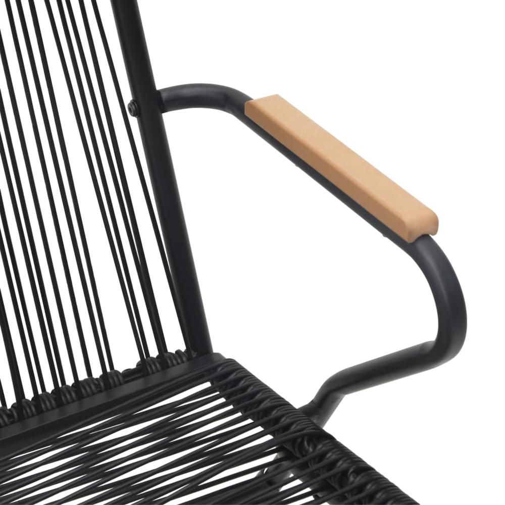 Patio Chairs 2 pcs Black 22.8"x23.2"x33.7" PVC Rattan. Picture 6