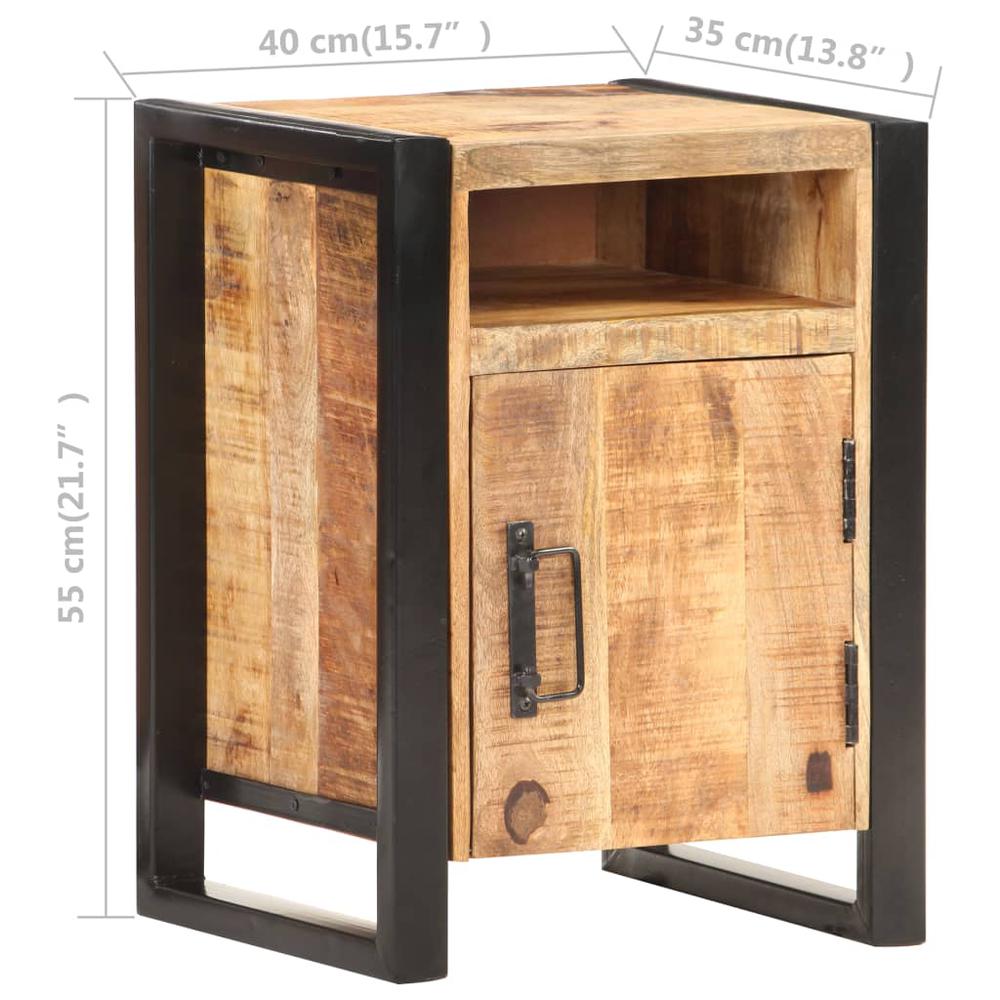vidaXL Bedside Cabinet 15.7"x13.8"x21.7" Solid Mango Wood, 321567. Picture 6