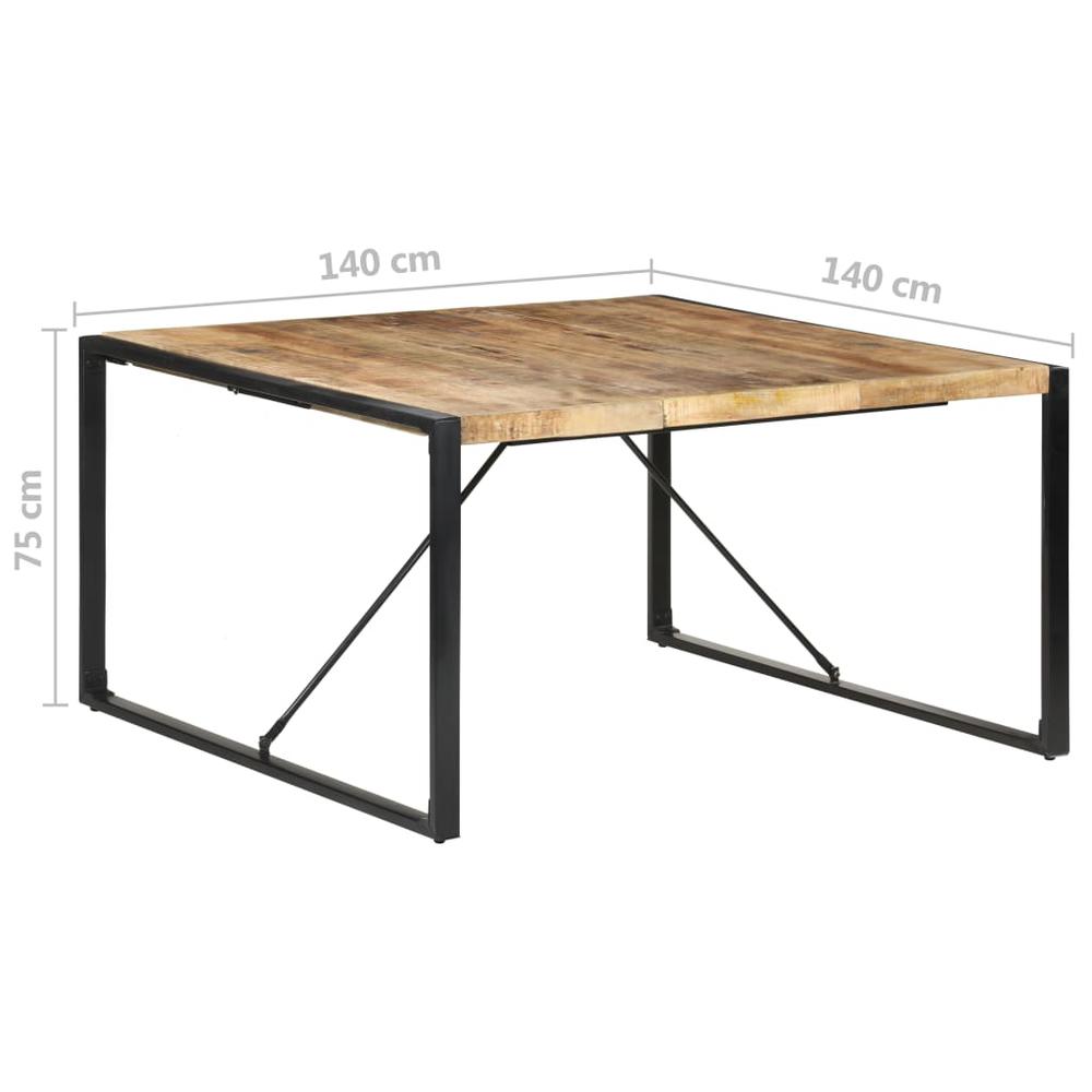 vidaXL Dining Table 55.1"x55.1"x29.5" Rough Mango Wood, 321572. Picture 6
