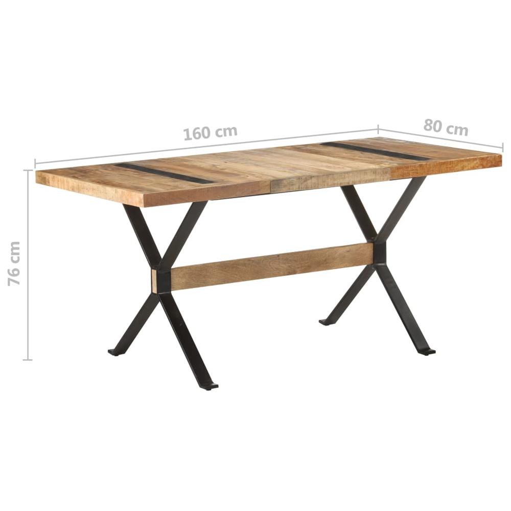 Dining Table 63"x31.5"x29.9" Rough Mango Wood. Picture 6