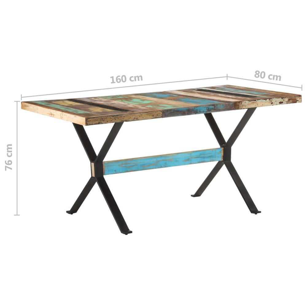 Dining Table 63"x31.5"x29.9" Solid Reclaimed Wood. Picture 6