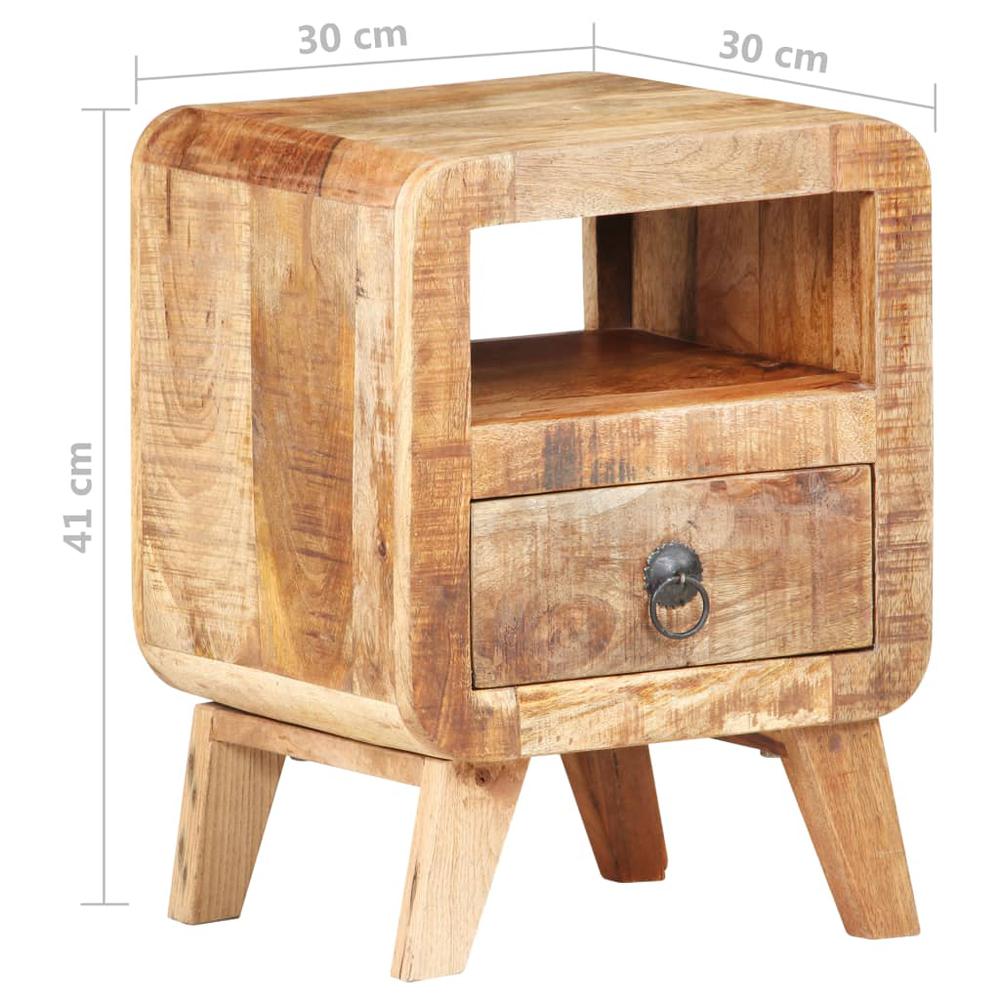 vidaXL Bedside Cabinet 11.8"x11.8"x16.1" Rough Mango Wood. Picture 8