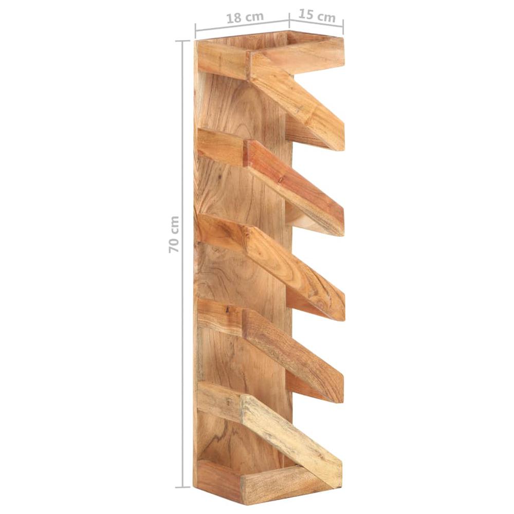 vidaXL Wine Rack for 5 Bottles Solid Acacia Wood. Picture 8