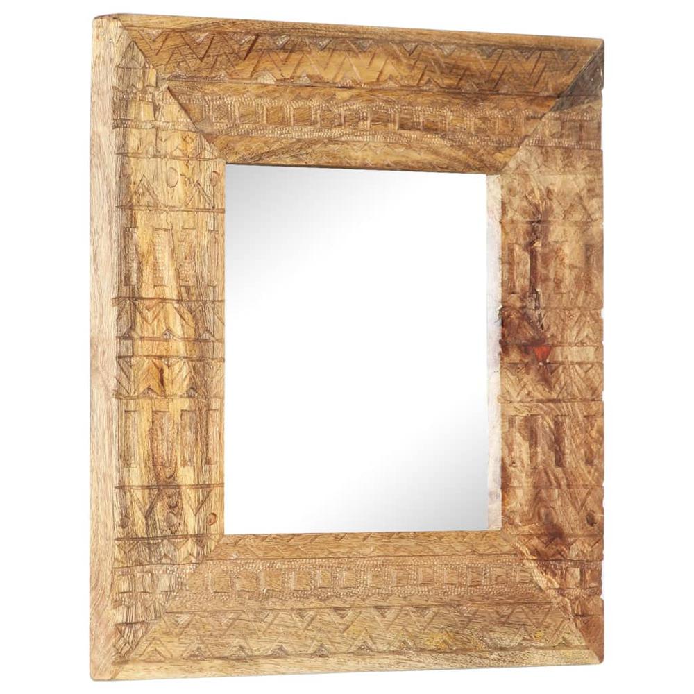vidaXL Hand-Carved Mirror 19.7"x19.7"x4.3" Solid Mango Wood. Picture 7