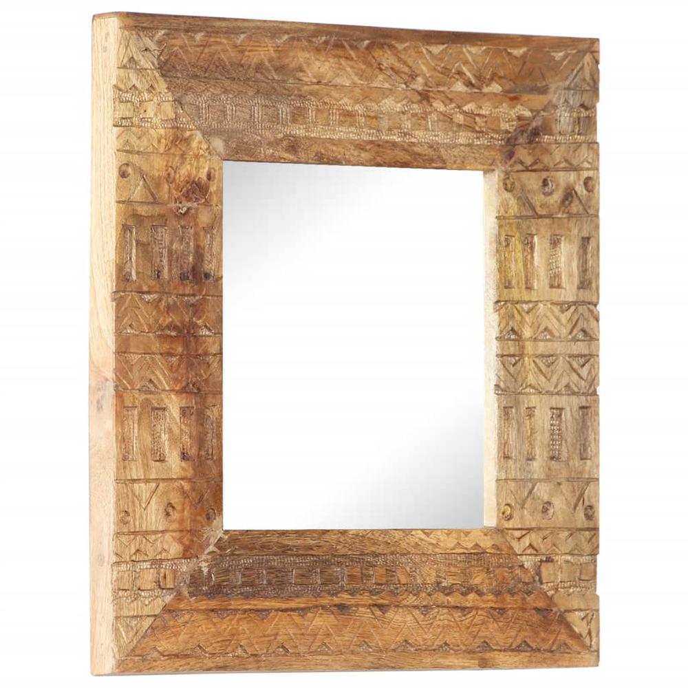 vidaXL Hand-Carved Mirror 19.7"x19.7"x4.3" Solid Mango Wood. Picture 9