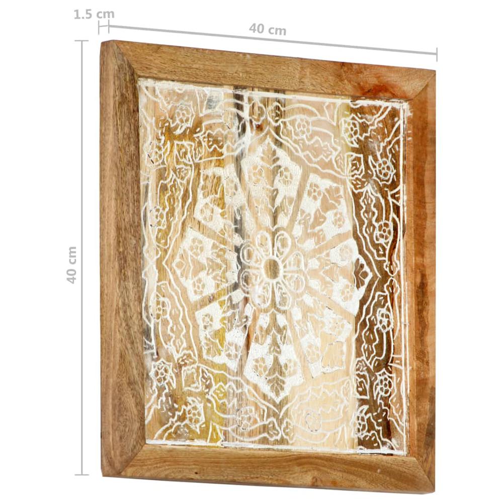 vidaXL Hand-Carved Wall Panels 2 pcs Solid Mango Wood 15.7"x15.7"x0.6". Picture 9