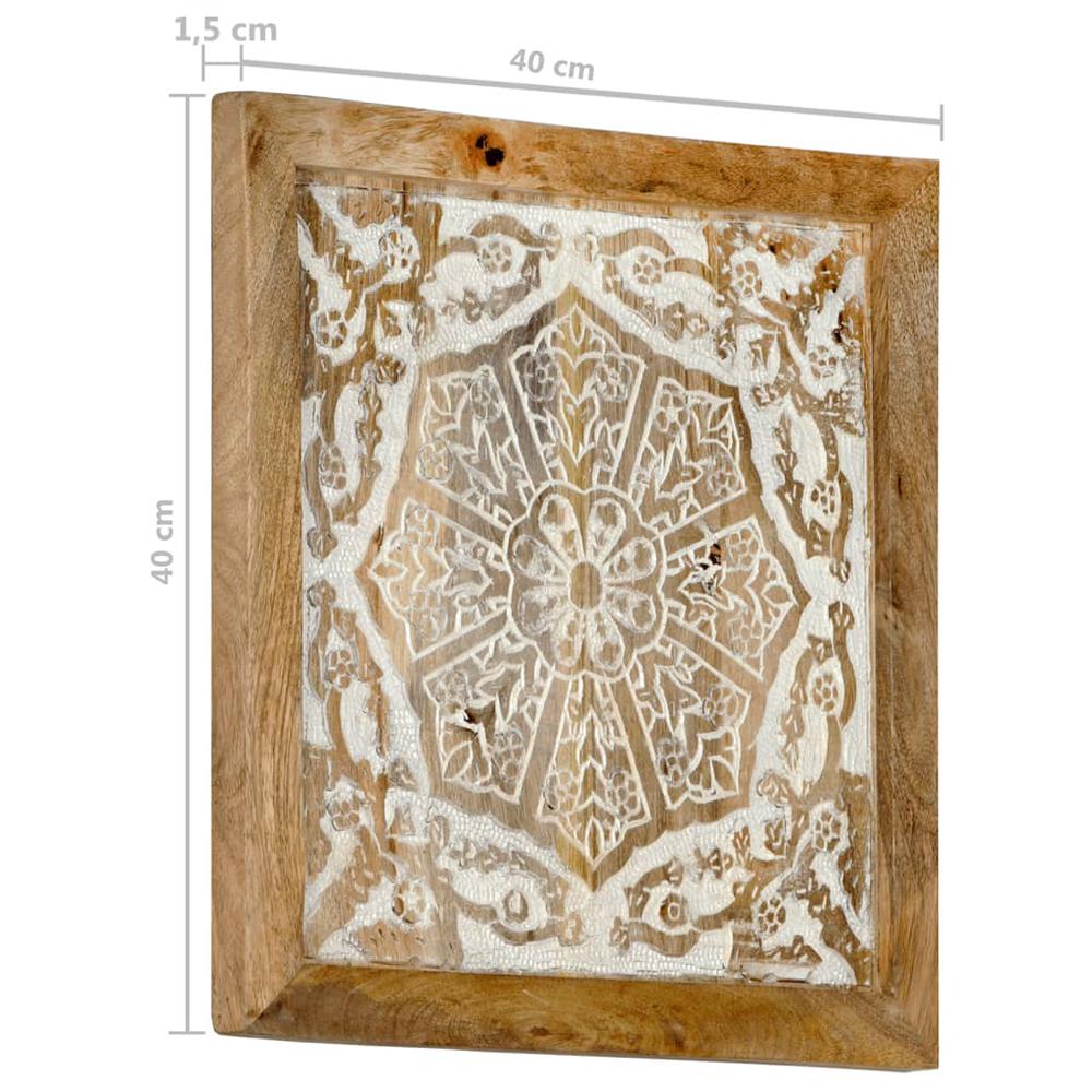 vidaXL Hand-Carved Wall Panels 2 pcs Solid Mango Wood 15.7"x15.7"x0.6". Picture 10