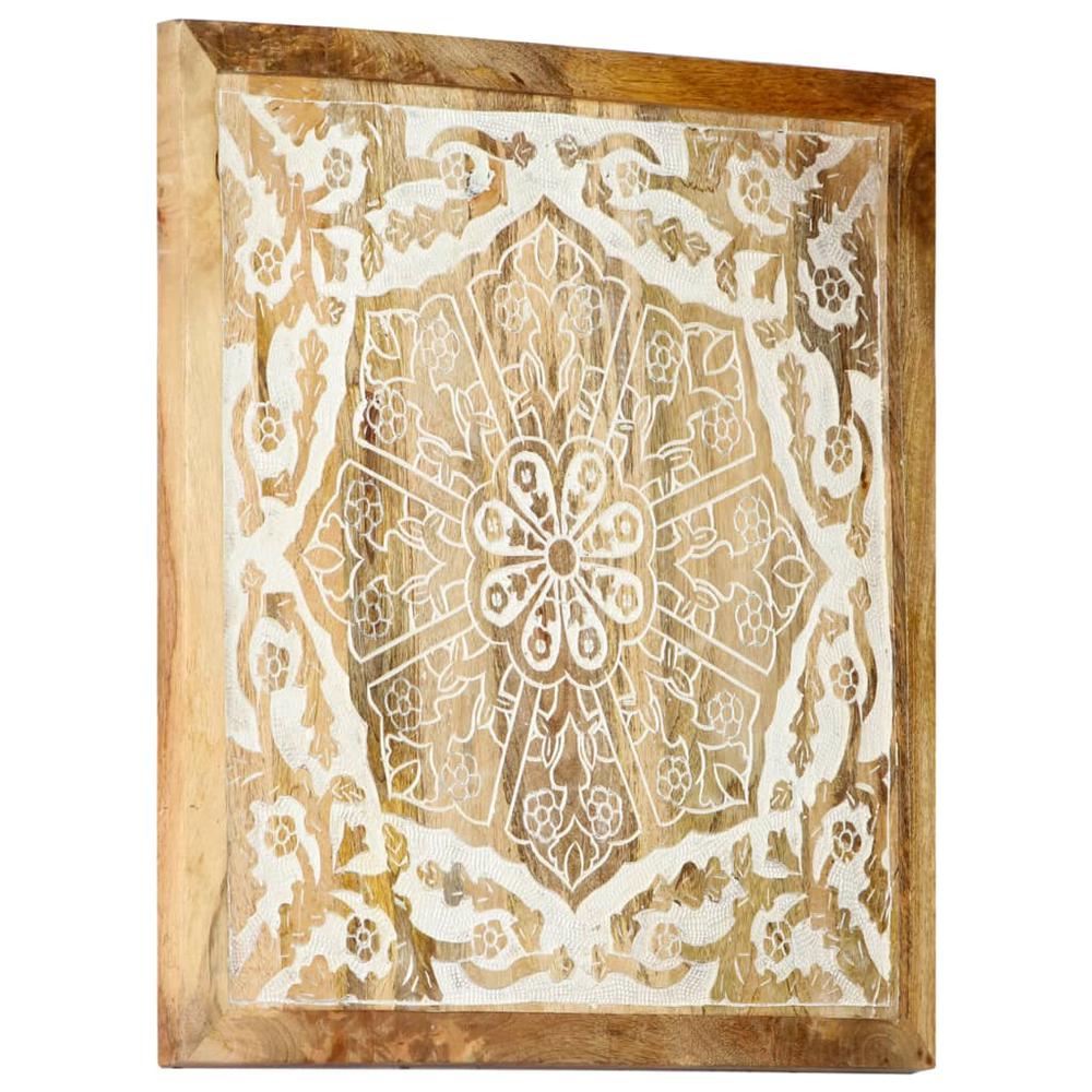 vidaXL Hand-Carved Wall Panels 2 pcs Solid Mango Wood 23.6"x23.6"x1". Picture 5