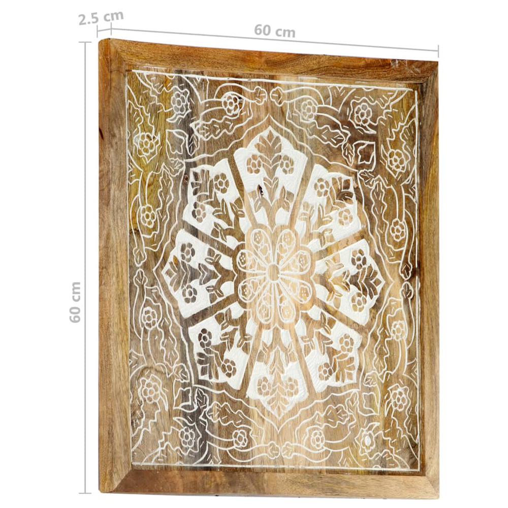 vidaXL Hand-Carved Wall Panels 2 pcs Solid Mango Wood 23.6"x23.6"x1". Picture 9