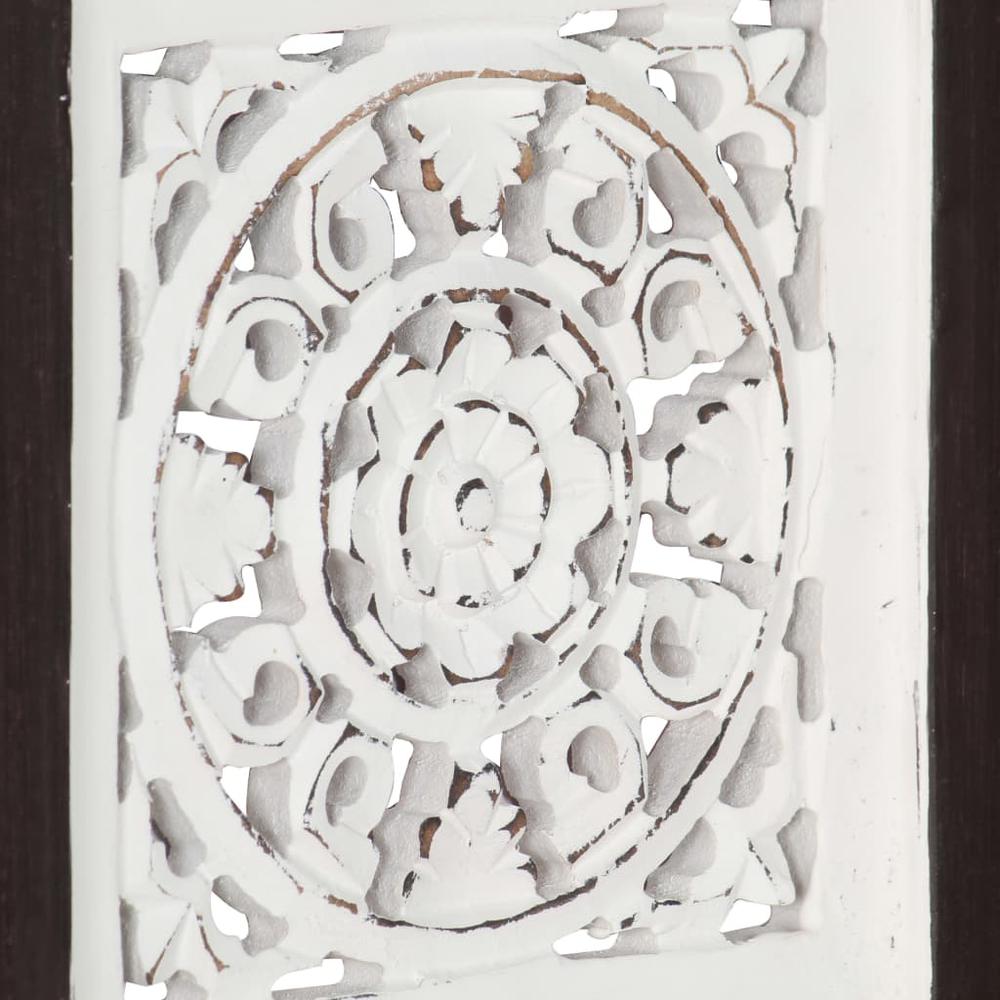 vidaXL Hand-Carved Wall Panel MDF 15.7"x15.7"x0.6" Brown and White. Picture 5