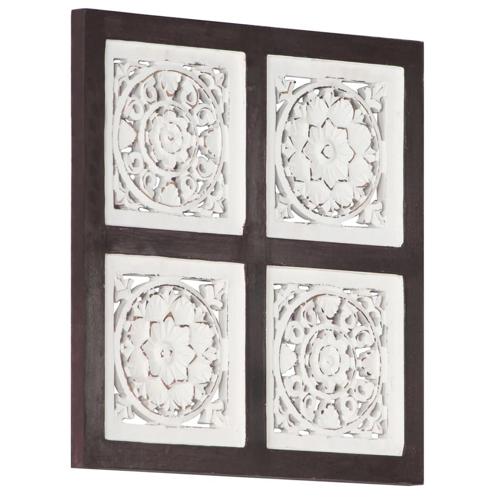 vidaXL Hand-Carved Wall Panel MDF 15.7"x15.7"x0.6" Brown and White. Picture 8