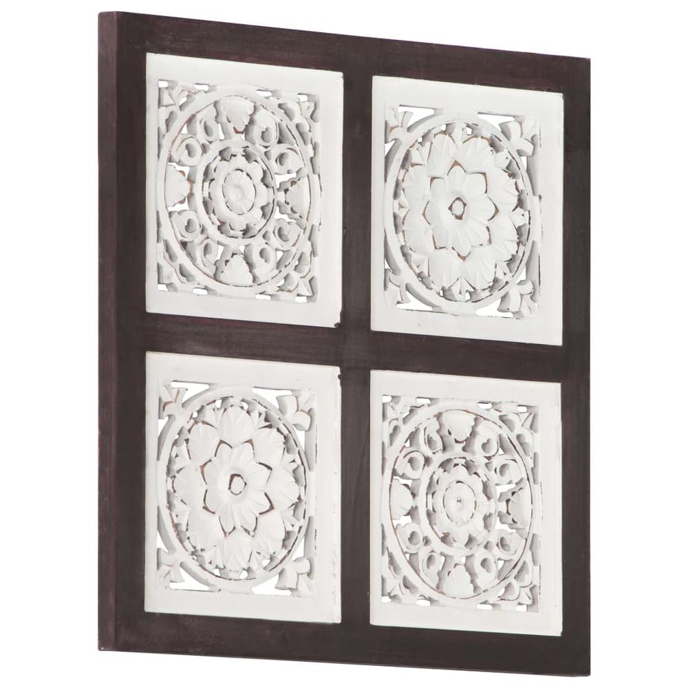 vidaXL Hand-Carved Wall Panel MDF 15.7"x15.7"x0.6" Brown and White. Picture 10