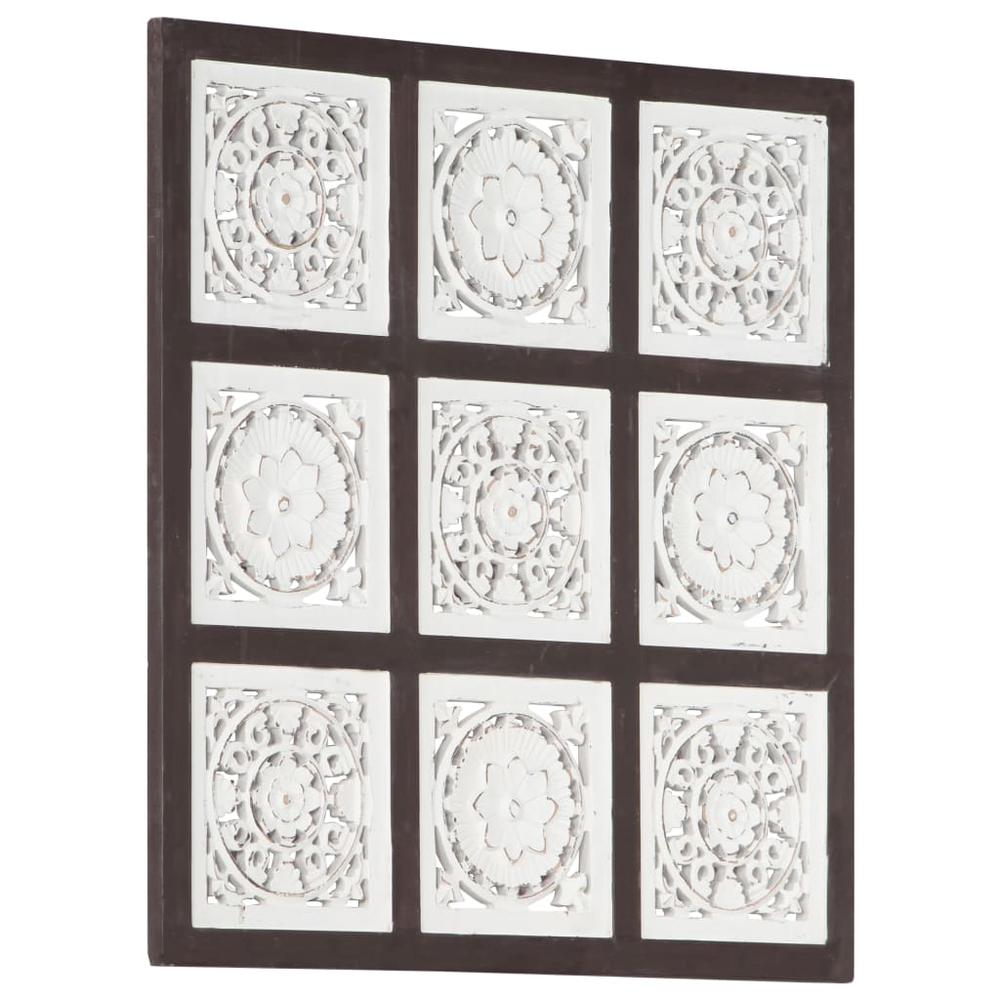vidaXL Hand-Carved Wall Panel MDF 23.6"x23.6"x0.6" Brown and White. Picture 10