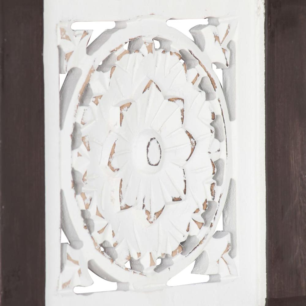 vidaXL Hand-Carved Wall Panel MDF 15.7"x31.5"x0.6" Brown and White. Picture 6