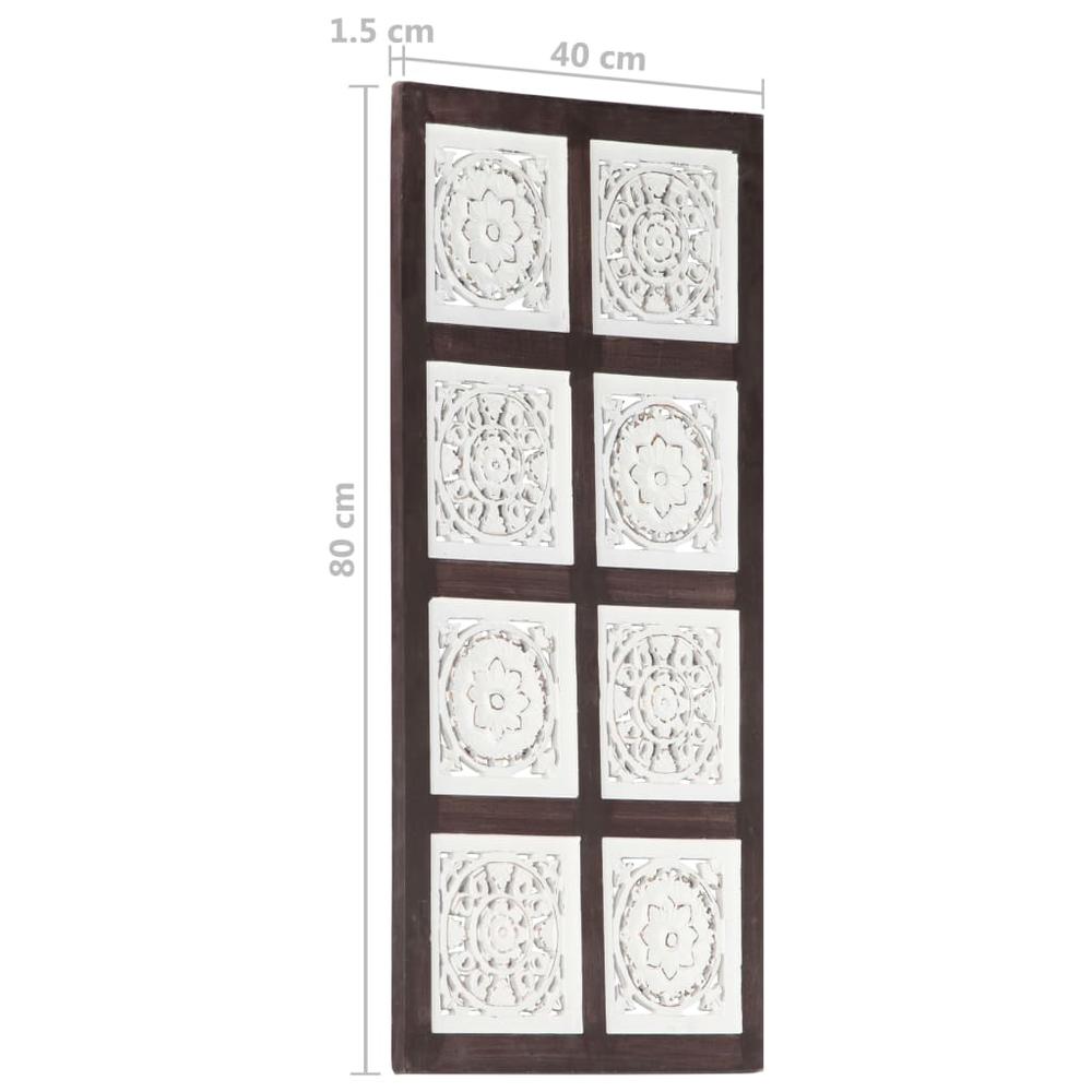 vidaXL Hand-Carved Wall Panel MDF 15.7"x31.5"x0.6" Brown and White. Picture 8